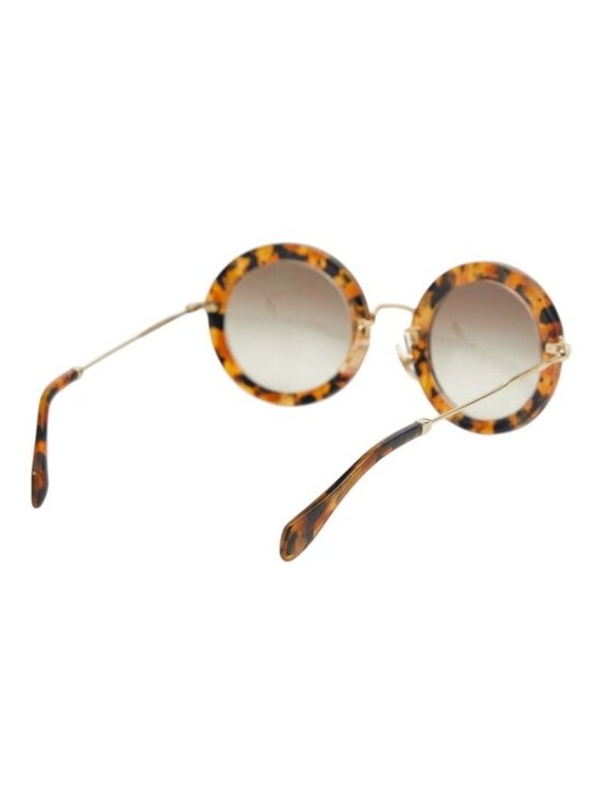 Miu Miu Miu Gradient Round Sunglasses Brown Gold Acetate Plated Eyewear main image 4